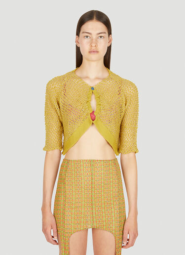 LN-CC® - LOUISE LYNGH BJERREGAARD: Open Cardigan - Yellow LOUISE LYNGH BJERREGAARD Open Cardigan Yellow llb0250005