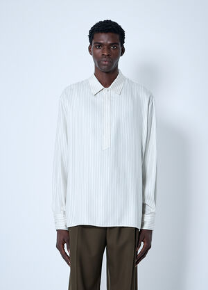 Saint Laurent Striped Tunic Shirt Black sla0159004