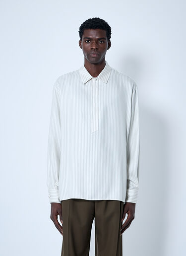 Saint Laurent Striped Tunic Shirt Black sla0159004
