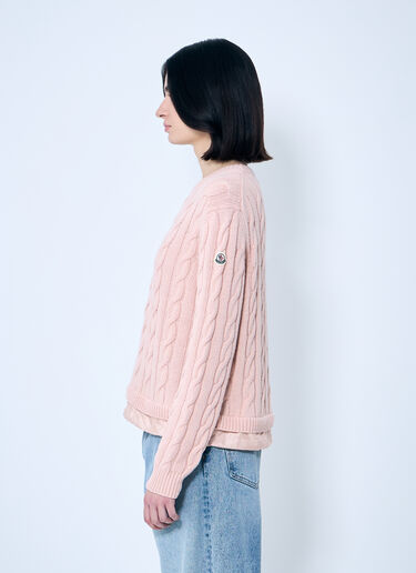 Moncler Cable Knit Sweater Pink mon0259037