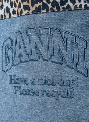 GANNI Medium Trapeze Reversible Shopper Bag Blue gan0263043