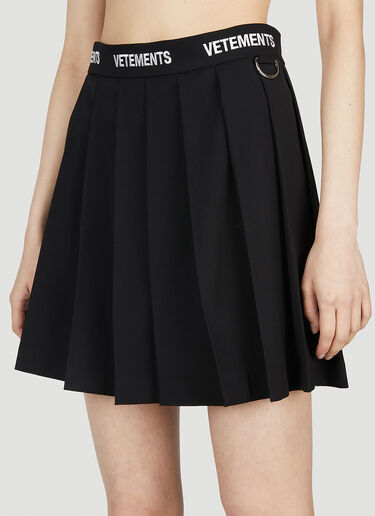 VETEMENTS Logo School Girl Skirt Black vet0251020