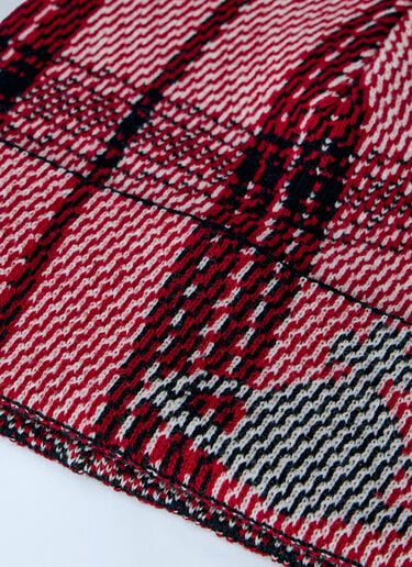 LN-CC® - Vivienne Westwood: Check Knit Beanie - Red Vivienne Westwood Check Knit Beanie Red vvw0166020