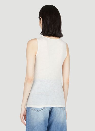 Saint Laurent Logo Embroidery Wool Tank Top Beige sla0253019
