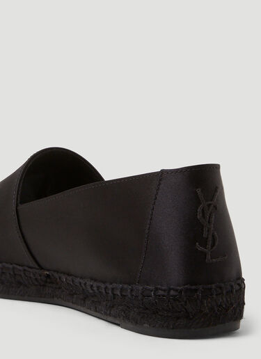 Saint Laurent 徽标刺绣麻底鞋 黑 sla0248023