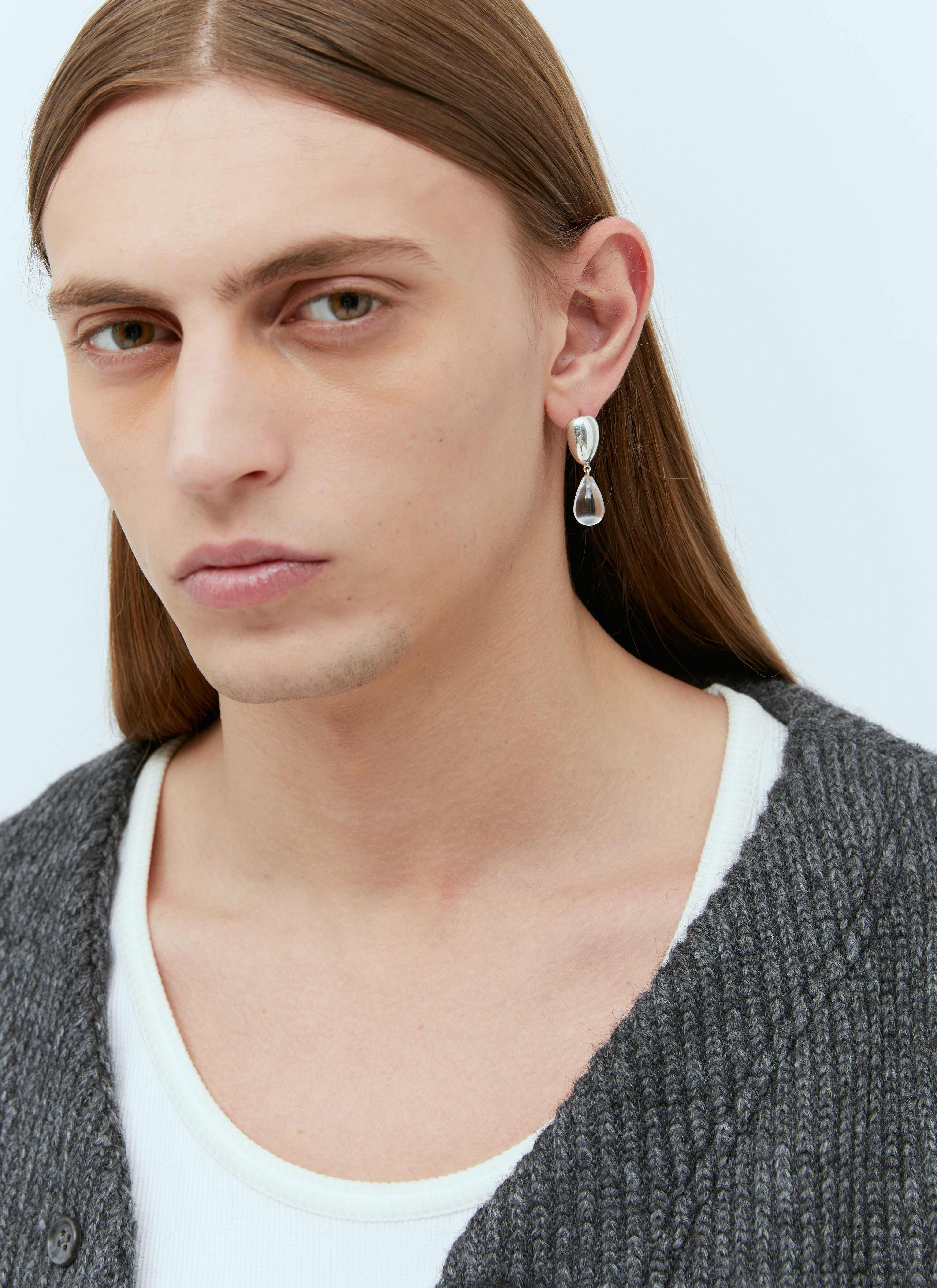 Milko Boyarov Small Viscous Drop Earrings Silver mkb0355003