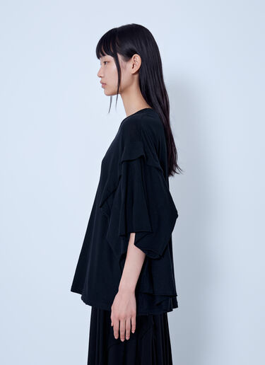 LN-CC® - Yohji Yamamoto: Draped Long Sleeve T-Shirt - Black Yohji Yamamoto Draped Long Sleeve T-Shirt Black yoy0263021