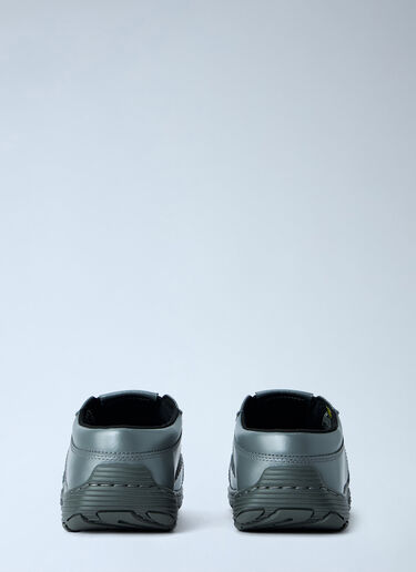 Dr. Martens Aurix Gunmetal Satin Finish Leather Slip Ons Grey drm0365006