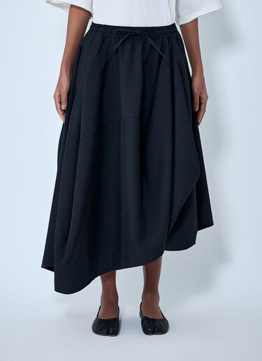 Y-3 Asymmetric Gathered Midi Skirt Black yyy0264002