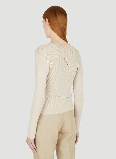 Jacquemus Le Cardigan Tordu Top Beige jac0248007