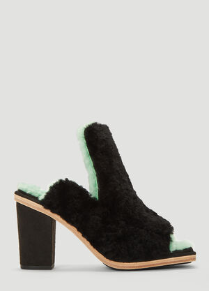 Eckhaus Latta Open-Toe Heel Mules Black eck0238002