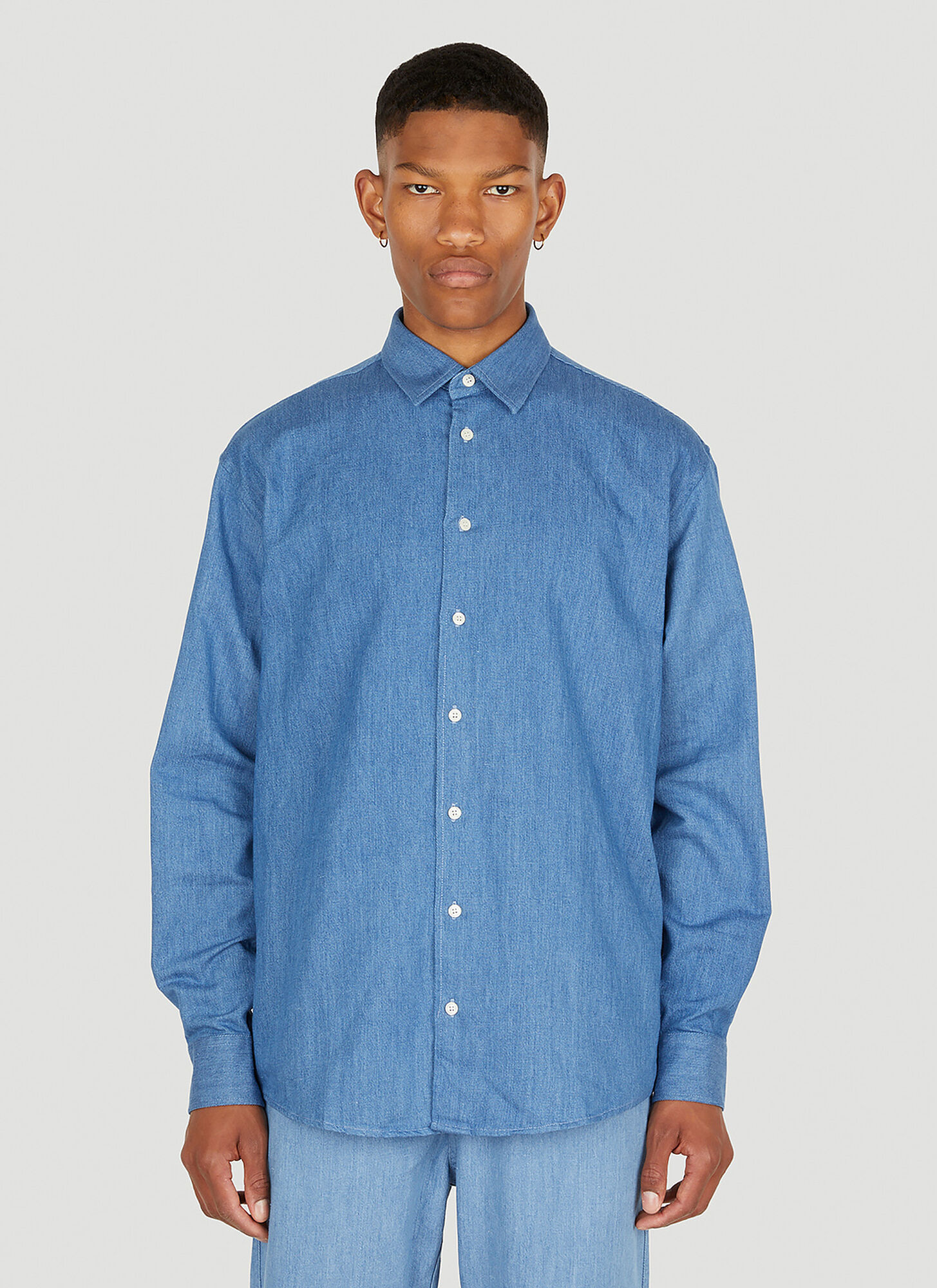 Shop Soulland Damon Shirt In Blue