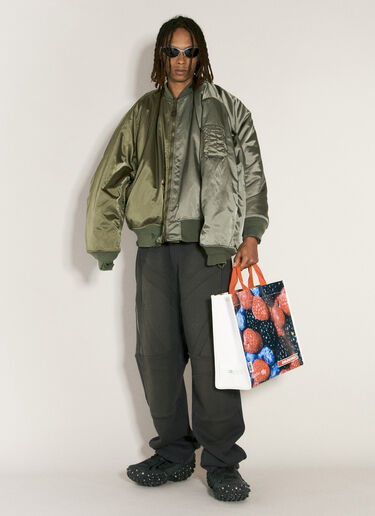 Balenciaga Double-Sleeve Bomber Jacket Green bal0156002