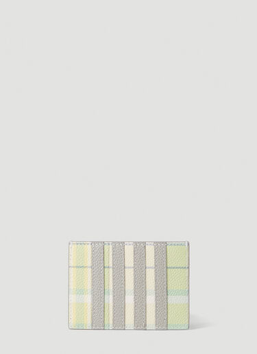 Check Four Bar Card Holder Thom Browne Check Four Bar Card Holder Green thb0151039