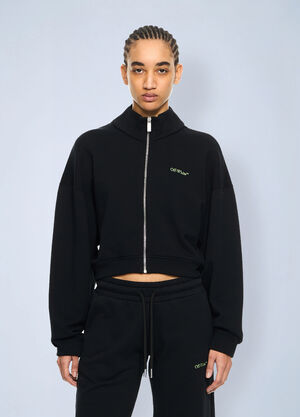 Off-White Arrow Leaves Zip Up Sweatshirt Black ofw0264031