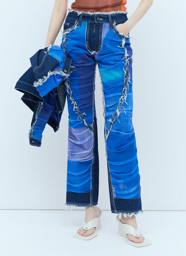 Paula Canovas del Vas Mesh Construction Denim Jeans Blue pcd0254001