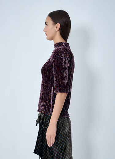 Velour Rib Sweater Dries Van Noten Velour Rib Sweater Purple dvn0262015