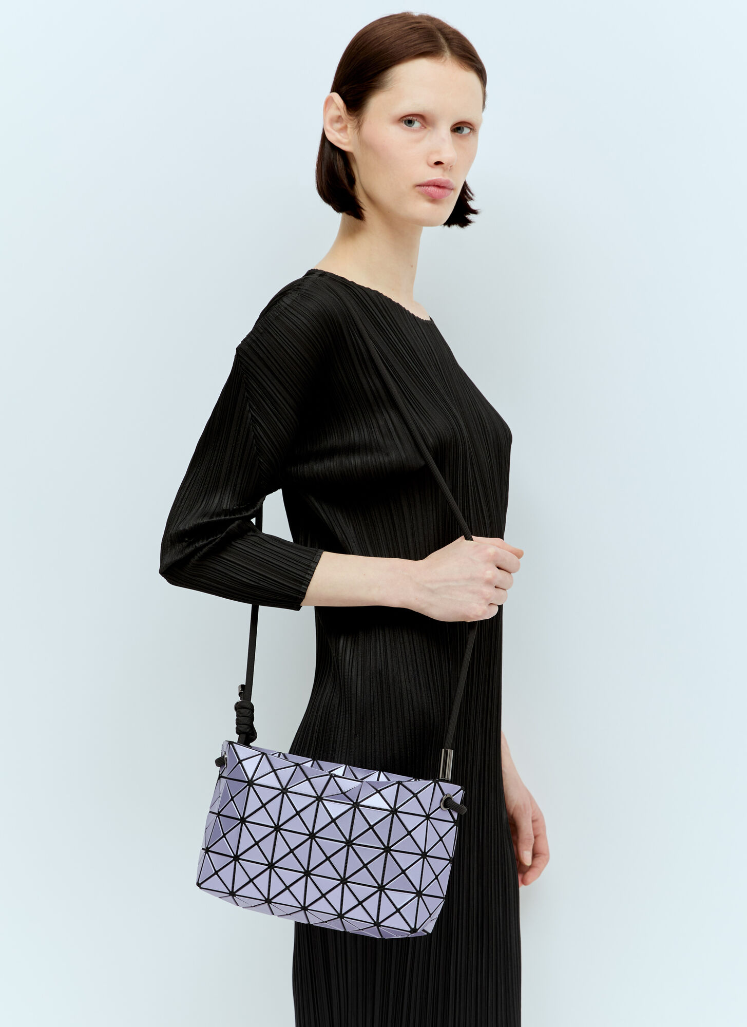 Shop Bao Bao Issey Miyake Loop Metallic Shoulder Bag In Purple