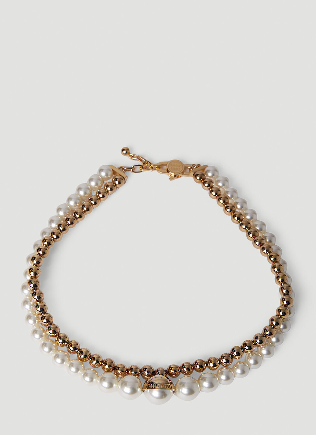 Miu miu pearl hot sale necklace