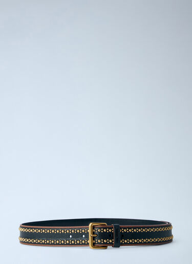 LN-CC® - Miu Miu: Studded Leather Belt - Black Miu Miu Studded Leather Belt Black miu0266113