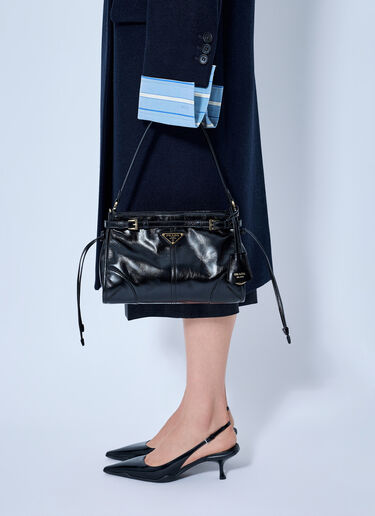 Prada Bonnie Small Leather Handbag Black pra0266015