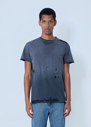 Gallery Dept. Distressed Cotton Jersey T-Shirt Grey gdp0164007