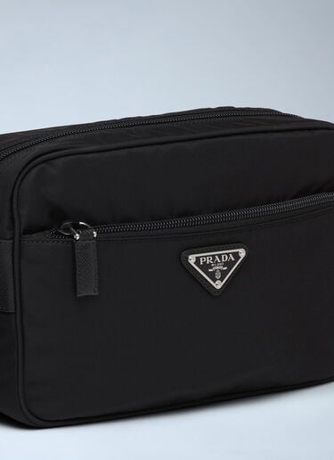 Prada Re-Nylon and Saffiano Leather Shoulder Bag Black pra0248030