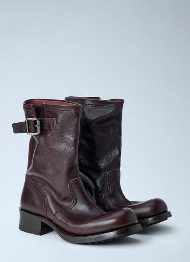 Prada Leather Mid-Calf Boots Brown pra0265012