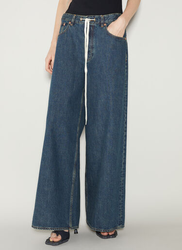 MM6 Maison Margiela Drawstring Wide Leg Jeans Blue mmm0254010
