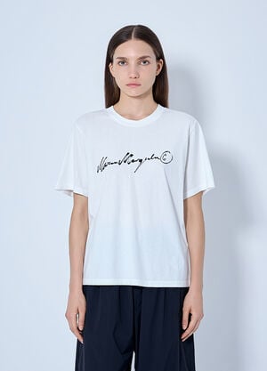 MM6 Maison Margiela Signature Logo T-Shirt White mmm0265005