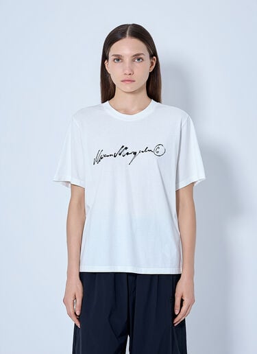 LN-CC® - MM6 Maison Margiela: Signature Logo T-Shirt - White MM6 Maison Margiela Signature Logo T-Shirt White mmm0265005