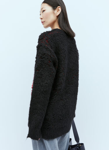 Stella McCartney Pixel Horse Jacquard Knit Sweater Black stm0254005