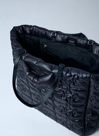 GANNI Quilted Tote Bag Black gan0263041