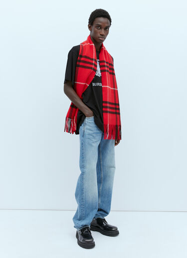 Burberry Check Wool Cashmere Scarf Red bur0154023