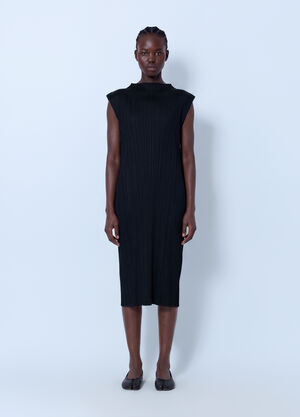 Pleats Please Issey Miyake July Pleated Midi Dress Black plp0266060