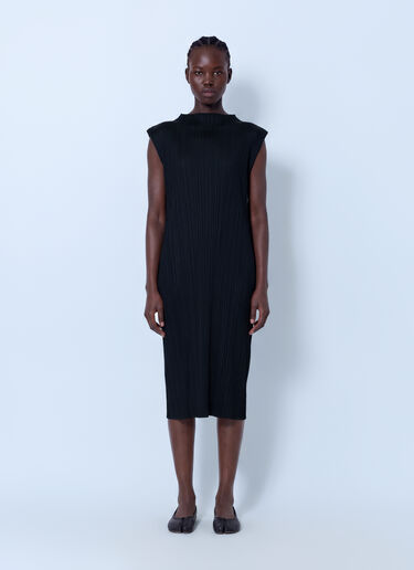 LN-CC® - Pleats Please Issey Miyake: July Pleated Midi Dress - Black Pleats Please Issey Miyake July Pleated Midi Dress Black plp0266060