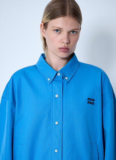 Miu Miu Logo Motif Blouson Jacket Blue miu0362010