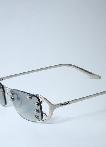 Rimless Sunglasses with Metal Accents Prada Rimless Sunglasses with Metal Accents Silver lpr0362008