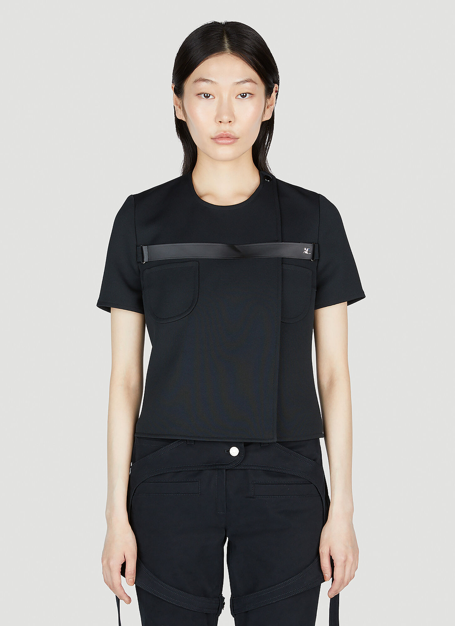 Courrèges Strap Racer Top In Black