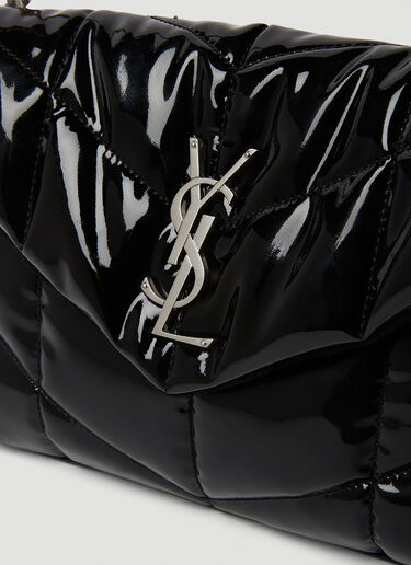 Saint Laurent Puffer Logo Plaque Shoulder Bag Black sla0248034