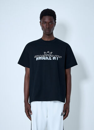 Awake NY Logo Motif Crewneck T-Shirt Black awk0164012