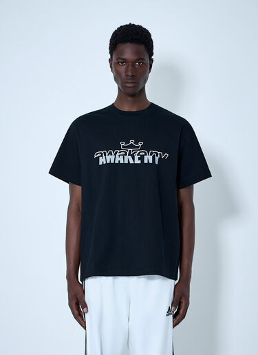 Logo Motif Crewneck T-Shirt Awake NY Logo Motif Crewneck T-Shirt Black awk0164012