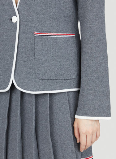 シングルブレストニットジャケット Thom Browne シングルブレストニットジャケット グレー thb0253018