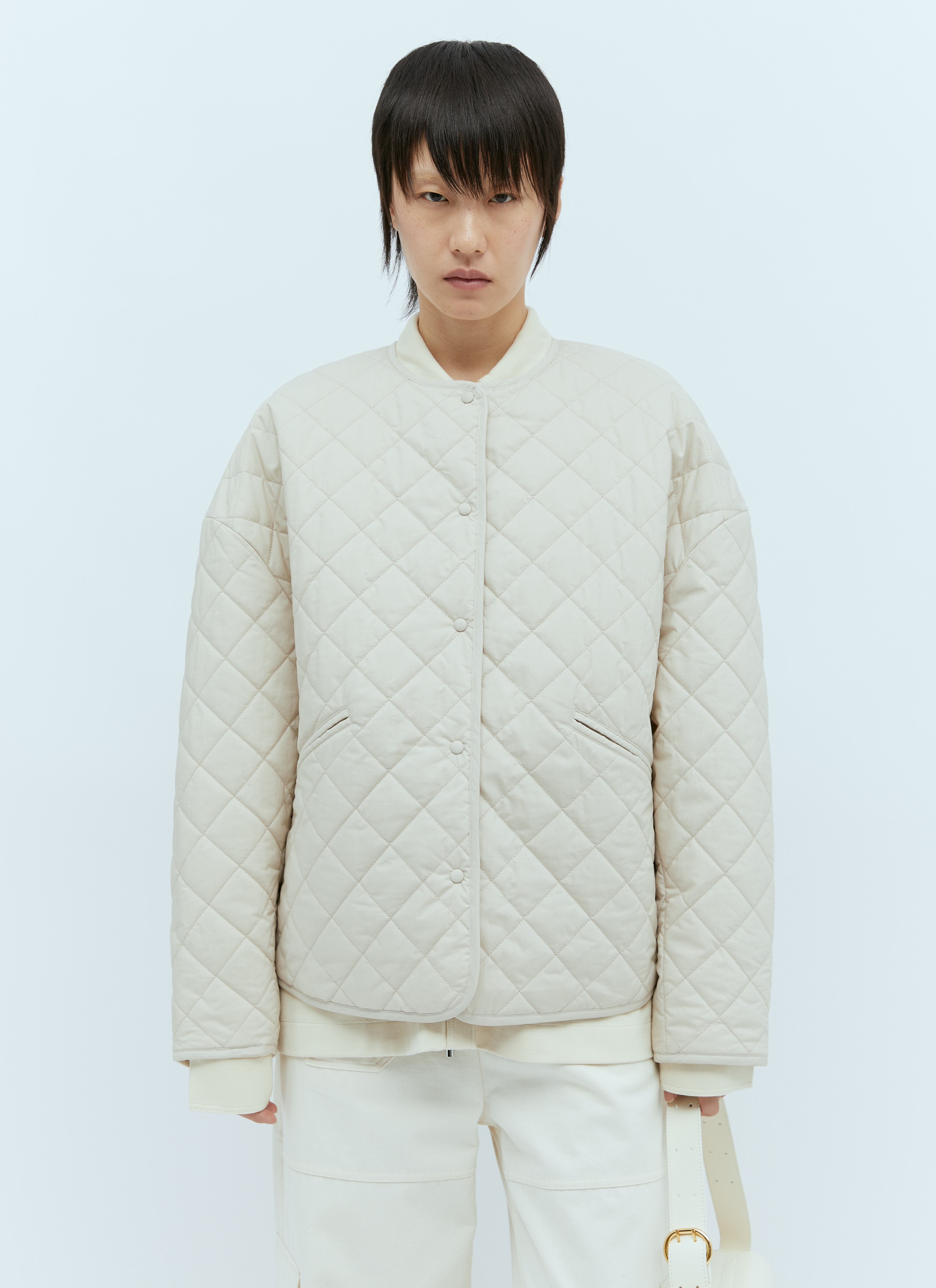 The Row Quilted Jacket Beige row0256025