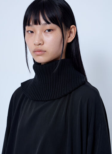 LN-CC® - Yohji Yamamoto: Knit Combi Kimono Coat - Black Yohji Yamamoto Knit Combi Kimono Coat Black yoy0263016