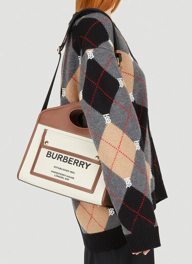 Burberry Pocket Tote Bag White bur0248058