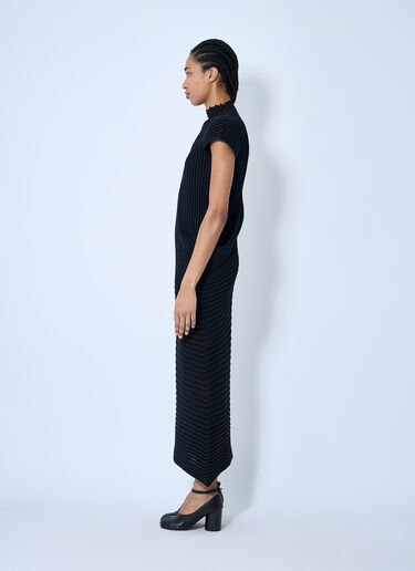 Issey Miyake ストリームニットドレス  ブラック ism0260002