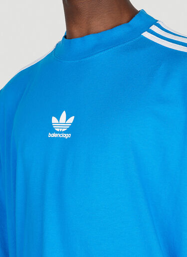 로고 프린트 티셔츠 Balenciaga x adidas 로고 프린트 티셔츠 블루 axb0151012
