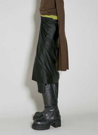 ラップサテンミディ丈スカート Rick Owens ラップサテンミディ丈スカート ブラック ric0253009