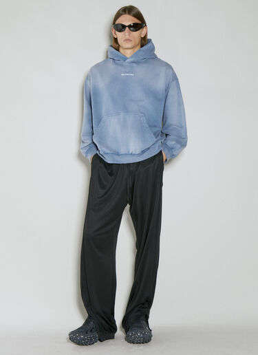 Balenciaga 로고 자수 후드 스웨트셔츠 블루 bal0154017